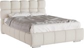 LIT REMBOURRÉ Bliss 140 x 200 cm avec rangement, sommier à lattes et matelas à ressorts ensachés H3 (19 cm de hauteur)