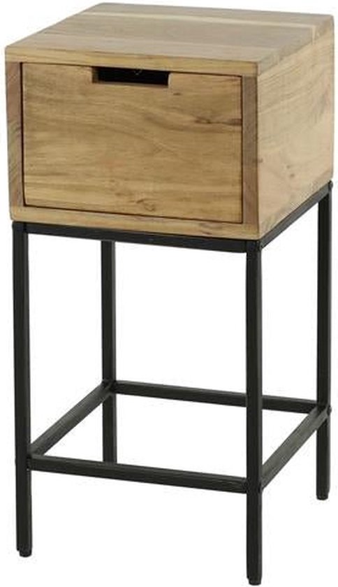 Luxe nachtkastje met lade – industrieel hout – 30x30x60cm
