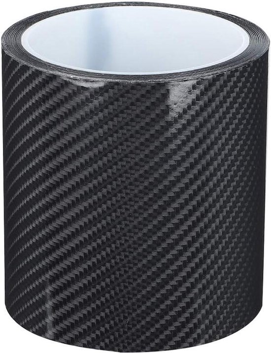 Bumperbescherming - Zelfklevende koolstofvezel anti-kras stickerband - Zwart - Waterdicht - 10 cm x 3 m .