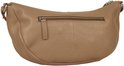 Lichtbruine Burkely crossbody tas van soepel leer met een halvemaanvorm en achtervak met rits.