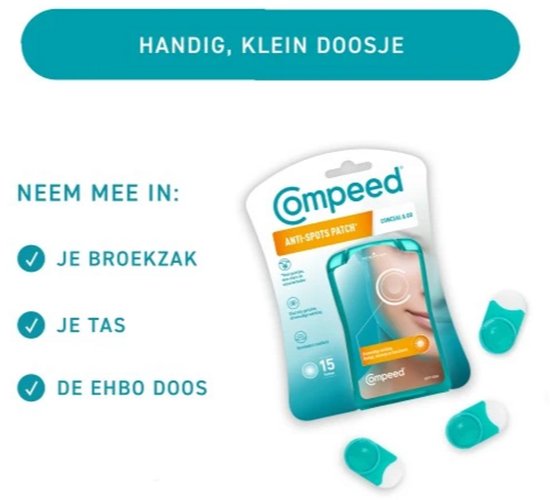 Compeed Anti-Spots Conceal & Go verpakking met 3 losse patches.