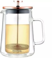 Bol.com Klausberg Koffie- en Thee Pistonmaker - Glas - Koperkleurig - 600 ml - French Press - Koffiemaker - Model KB7724 aanbieding