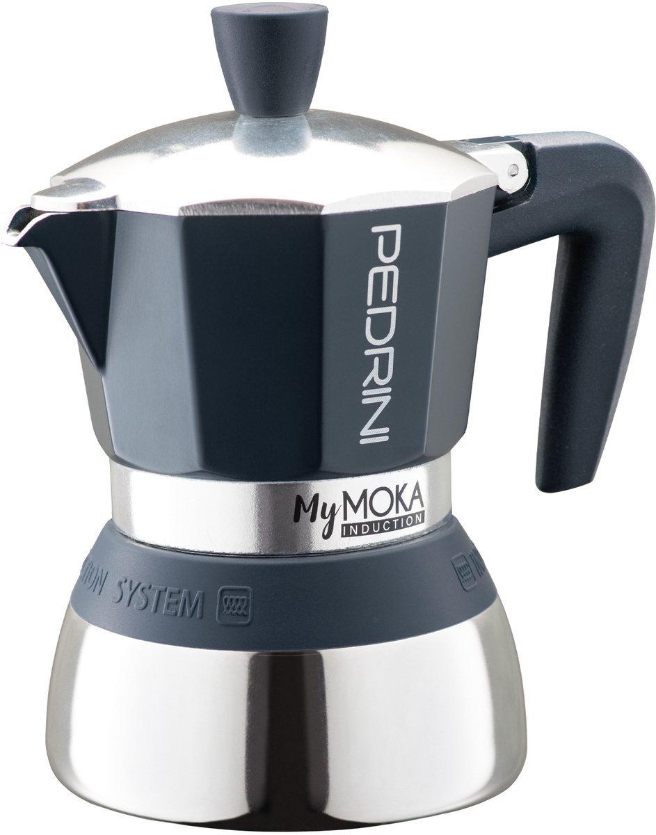 Pedrini MyMoka induction Moka pot Bruin, Roestvrijstaal