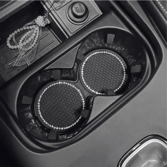 Set Van 4 Onderzetters Voor Bekerhouders In De Auto, Universeel Voor Het Interieur Van Voertuigen Antislip Drinkmatten~p125070090