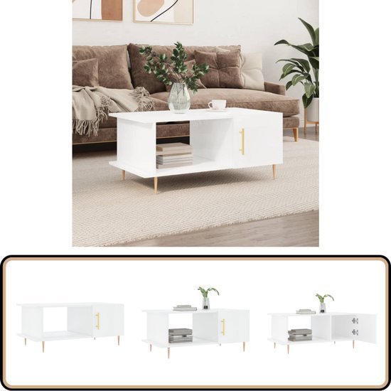 Phoenix Bijzettafel hout wit, B x H x D in cm: 42,7x42,7x35