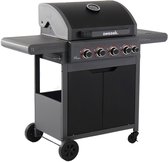 Bol.com sweeek - Gasbarbecue edmond zwart 4 branders + 1 zijbrander met thermometer l 122x b62 x h143 cm aanbieding