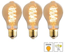 Lybardo - E27 LED Lamp - 3-pack - 3 staps Dimbaar - 3.5W - 2000K Extra Warmwit Licht