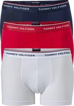 Tommy Hilfiger trunks (3-pack) - heren boxers normale lengte - rood - wit en blauw -  Maat: 4XL