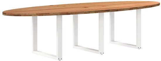 vidaXL Eettafel 200x100x74 cm ovaal massief eikenhout lichtbruin