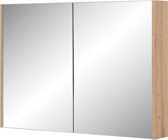 Gecheer Badkamerkast met spiegel, eiken Sonoma, 65 x 20 x 60 cm
