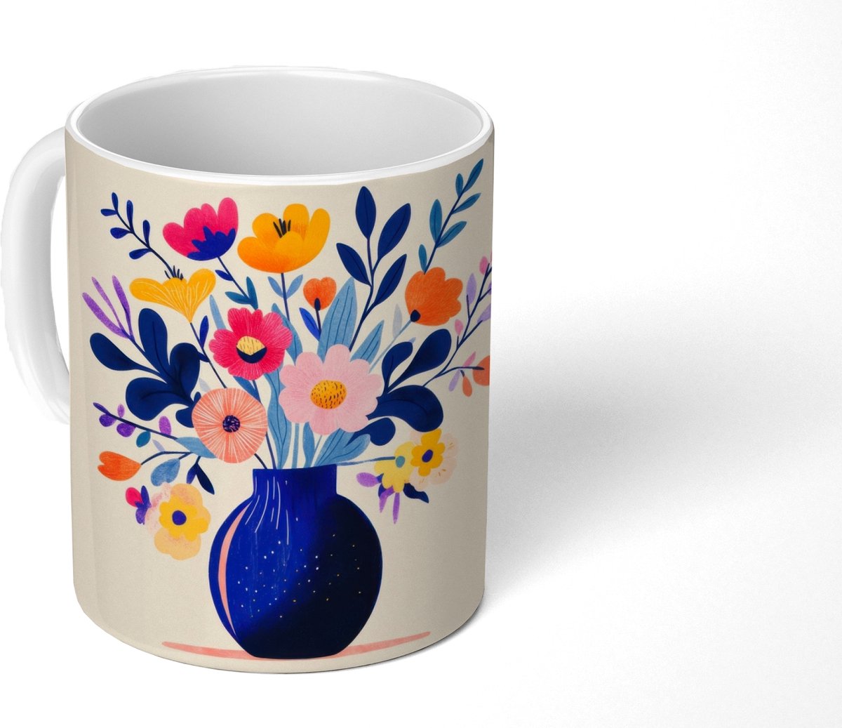 Mok - Koffiemok - Vaas - Bloemen - Boeket - Mokken - 350 ML - Beker - Koffiemokken - Theemok