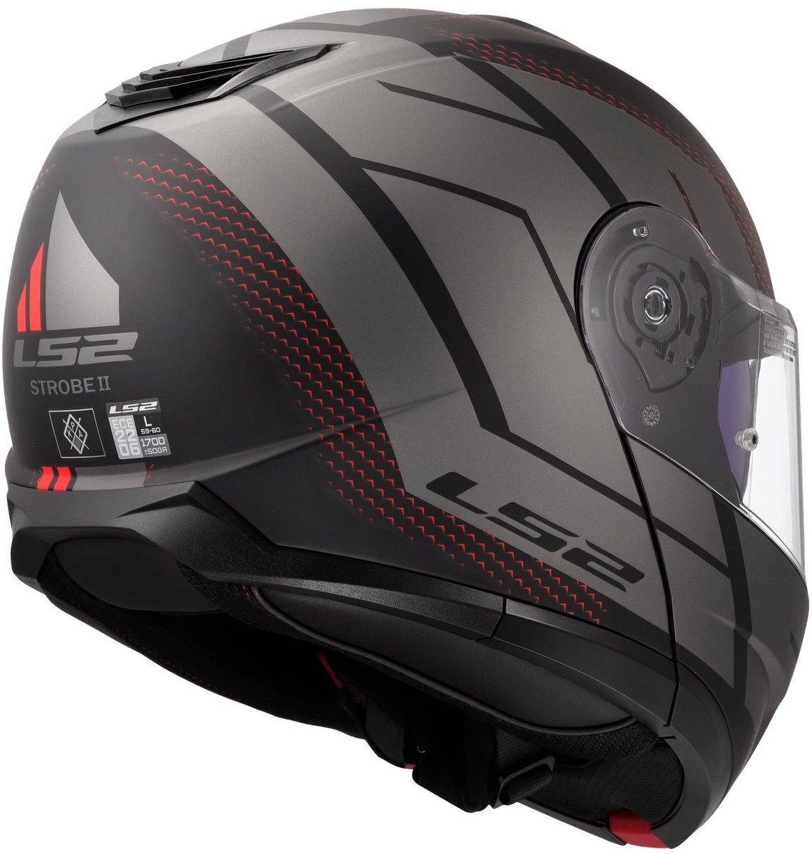 LS2 FF908 Strobe II Code Zwart Grijs 06 Systeemhelm - Maat XXXL - Helm – foto 2