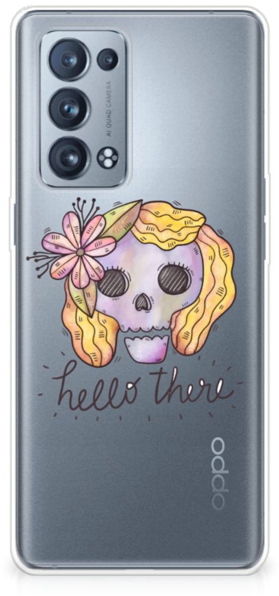 TPU Hoesje voor Silicone Back Case OPPO Reno 6 Pro Plus 5G Boho Skull