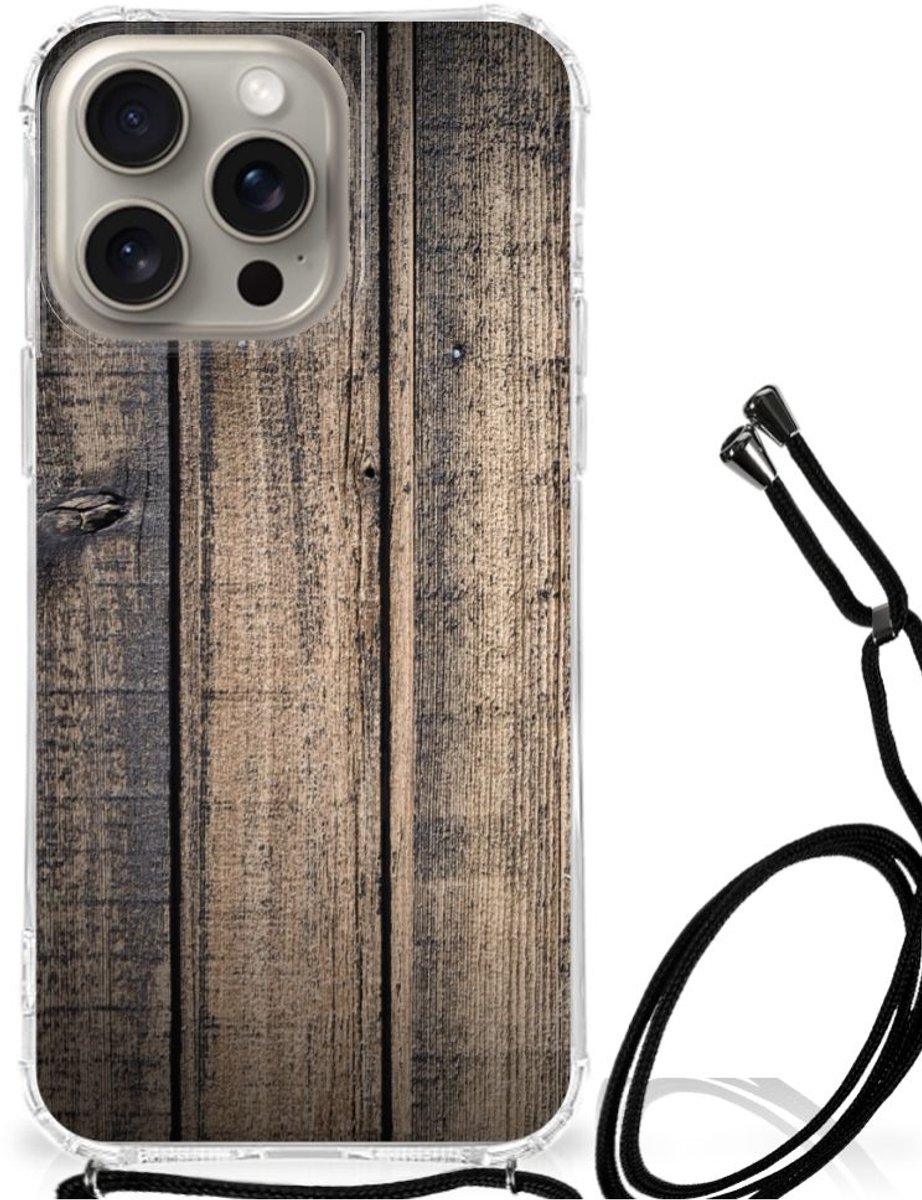 iPhone 15 Pro Max Stevig Telefoonhoesje Steigerhout