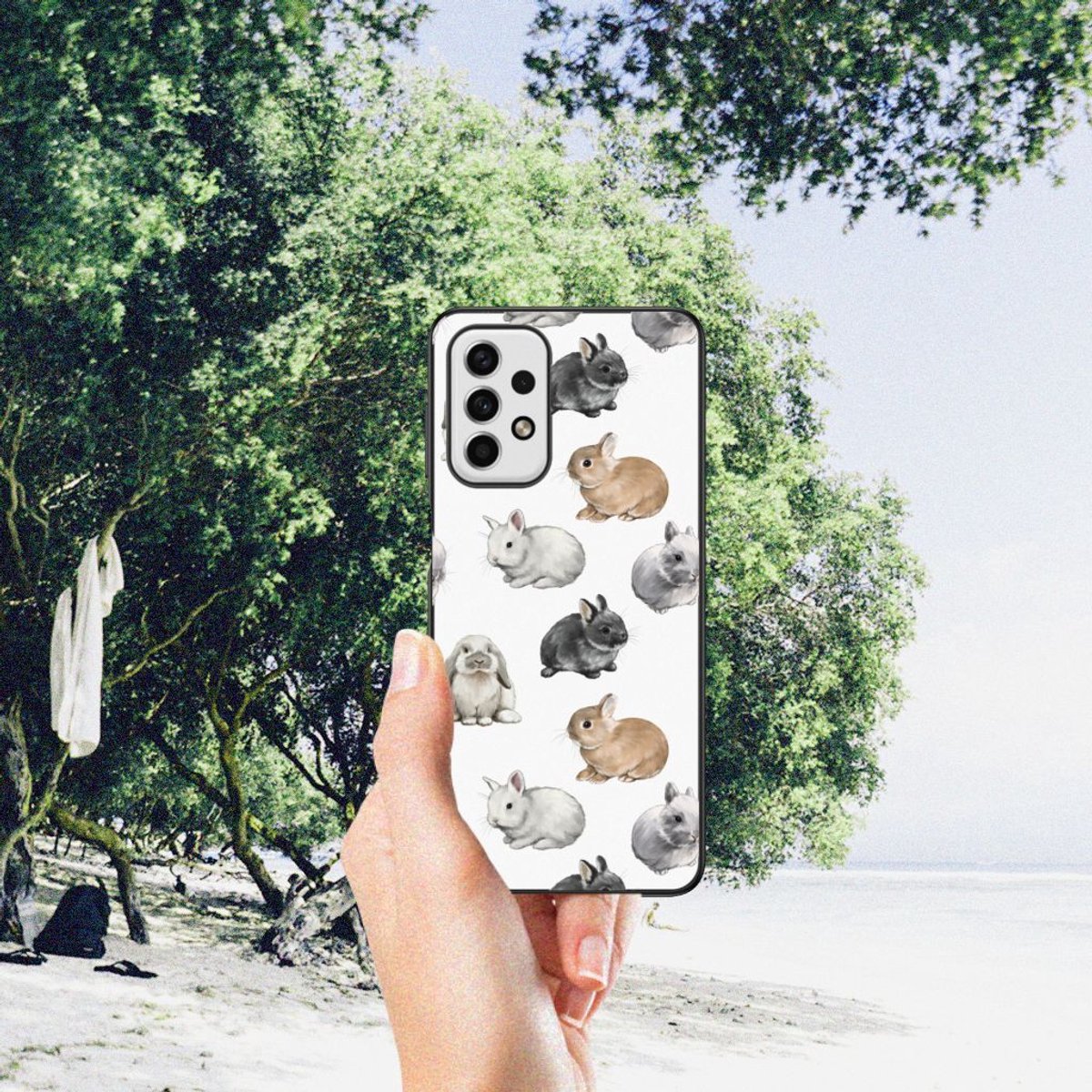 Dierenprint Telefoonhoesje voor Samsung Galaxy A23 Konijntjes