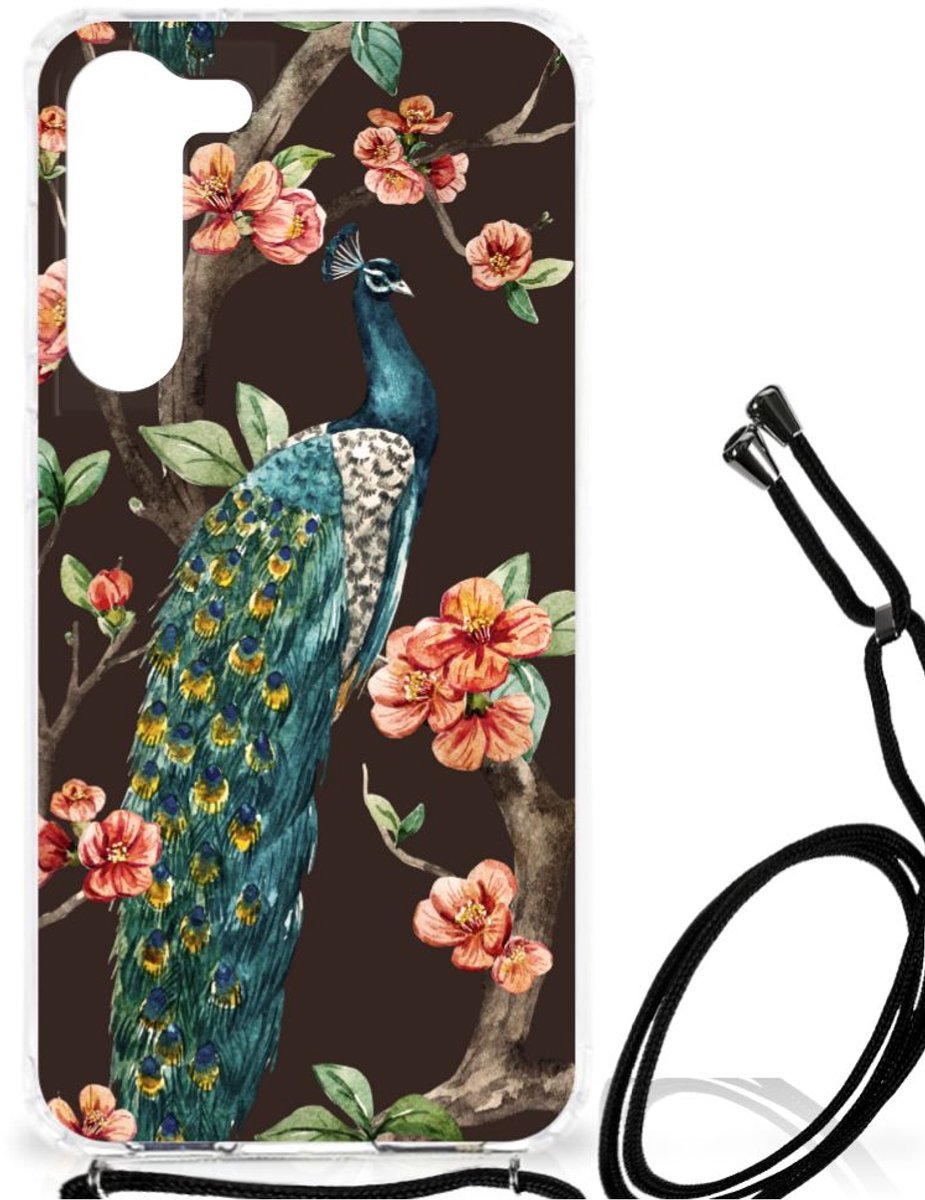 Samsung Galaxy S23 Plus Case Anti-shock Pauw met Bloemen