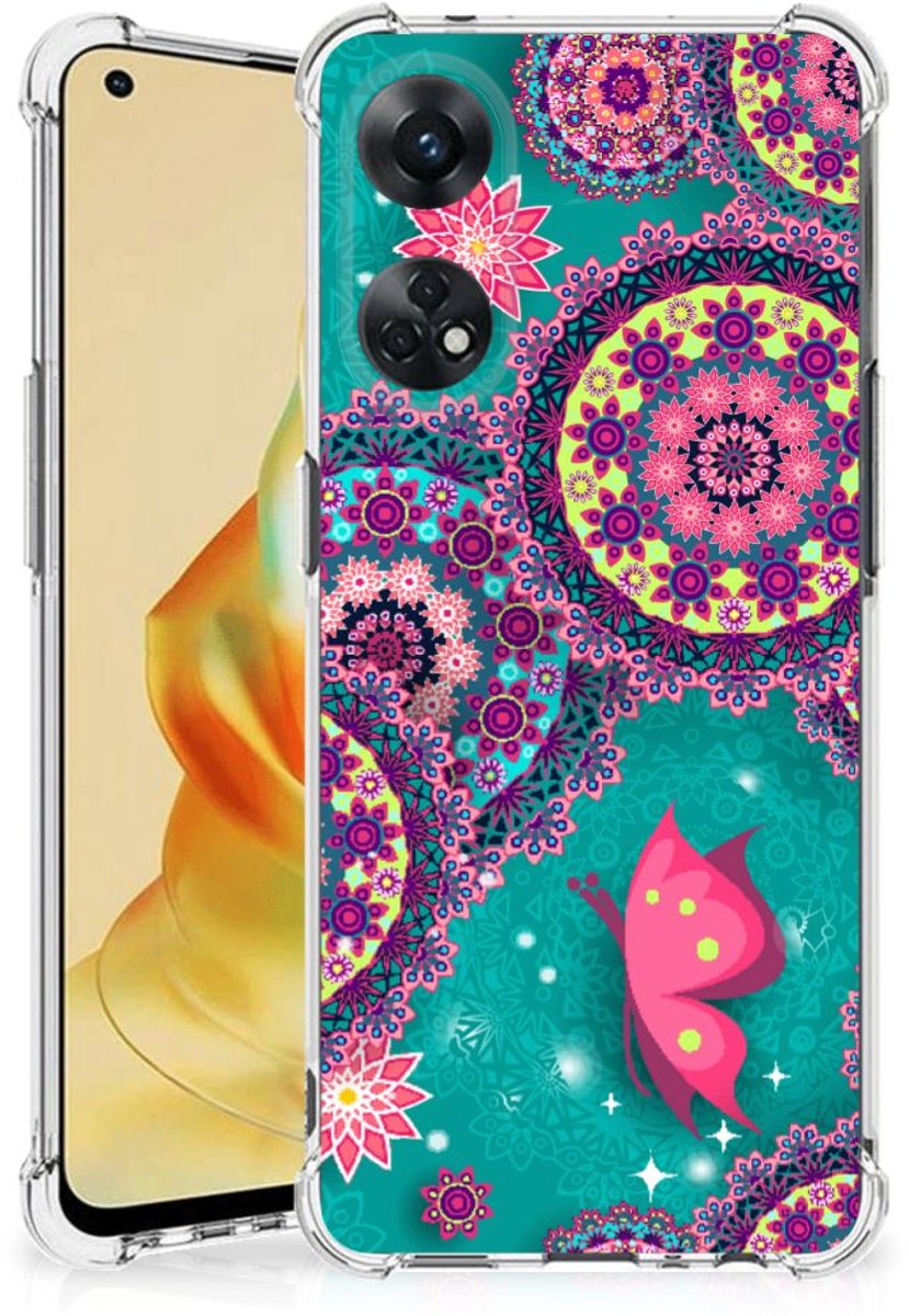 OPPO Reno8 T 4G Back Cover Cirkels en Vlinders