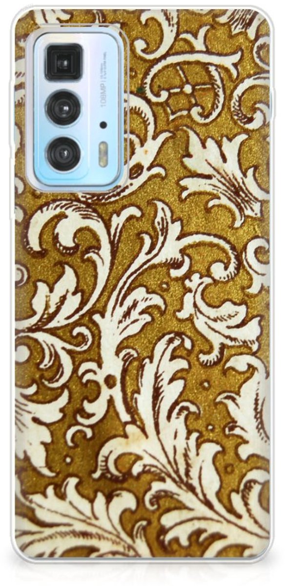 Back Cover voor Siliconen Hoesje Motorola Edge 20 Pro Barok Goud