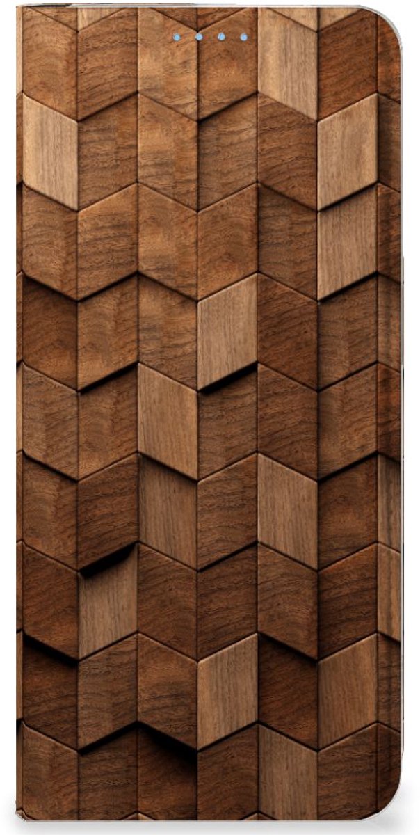 Book Wallet Case voor OPPO Reno8 Wooden Cubes