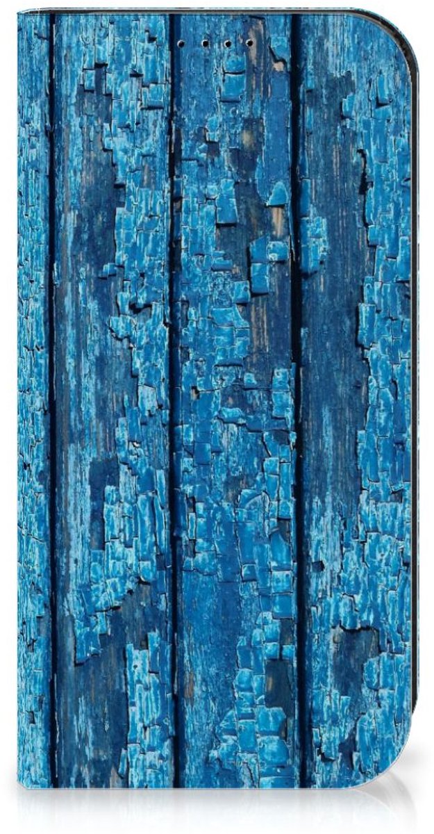 iPhone 15 Pro Book Wallet Case Wood Blue