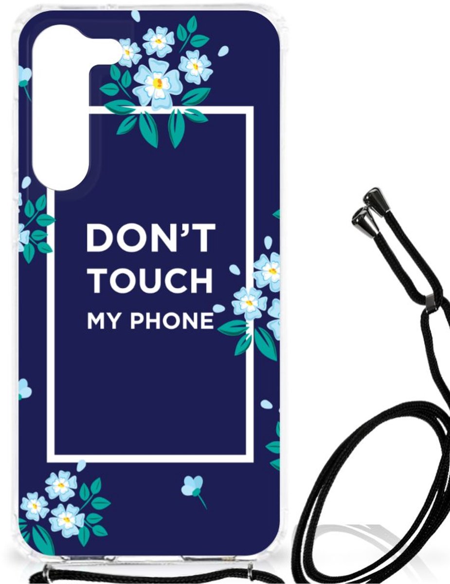 Samsung Galaxy S23 Plus Anti Shock Case Flowers Blue DTMP