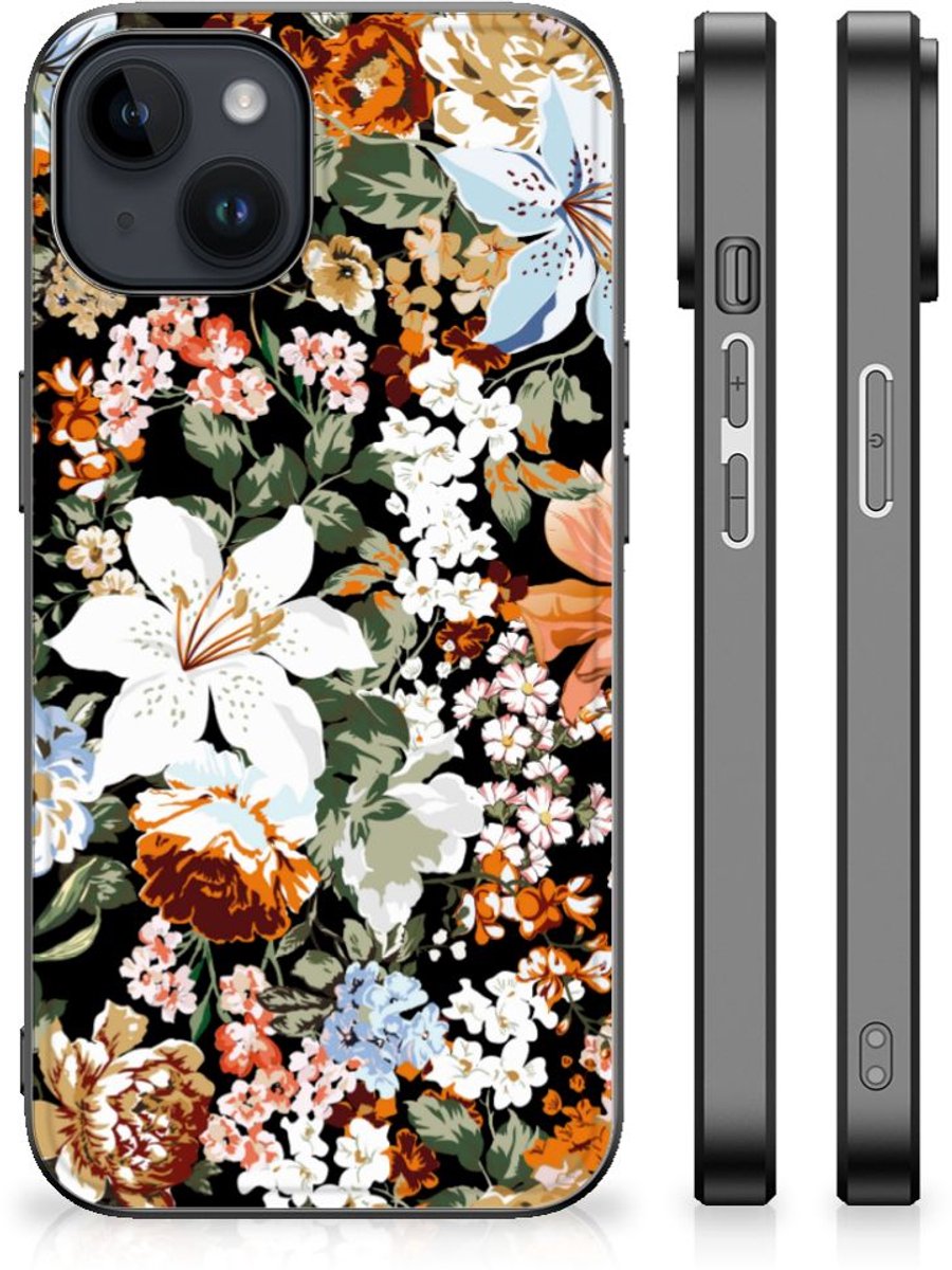 Bloemen Hoesje voor iPhone 15 Plus Dark Flowers