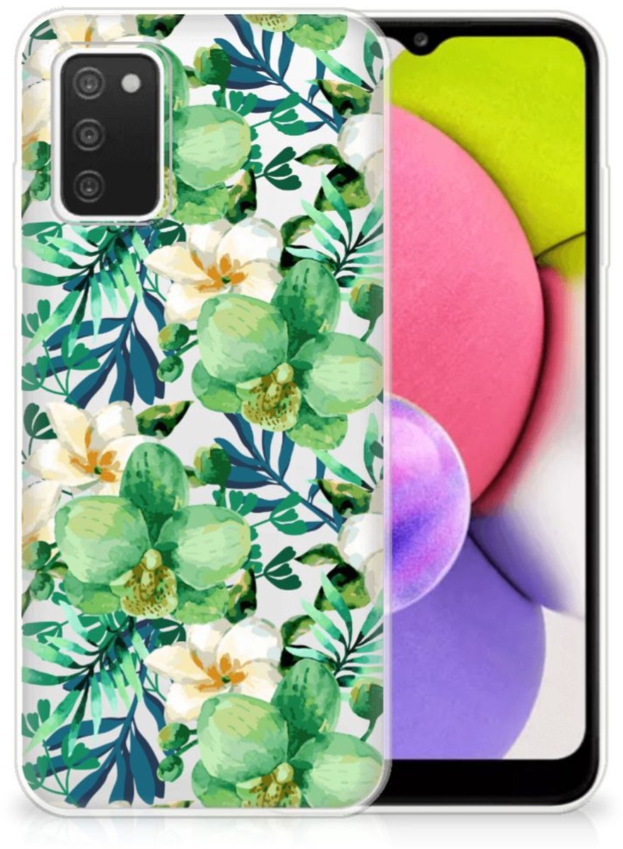 Samsung Galaxy A03S TPU Case Orchidee Groen