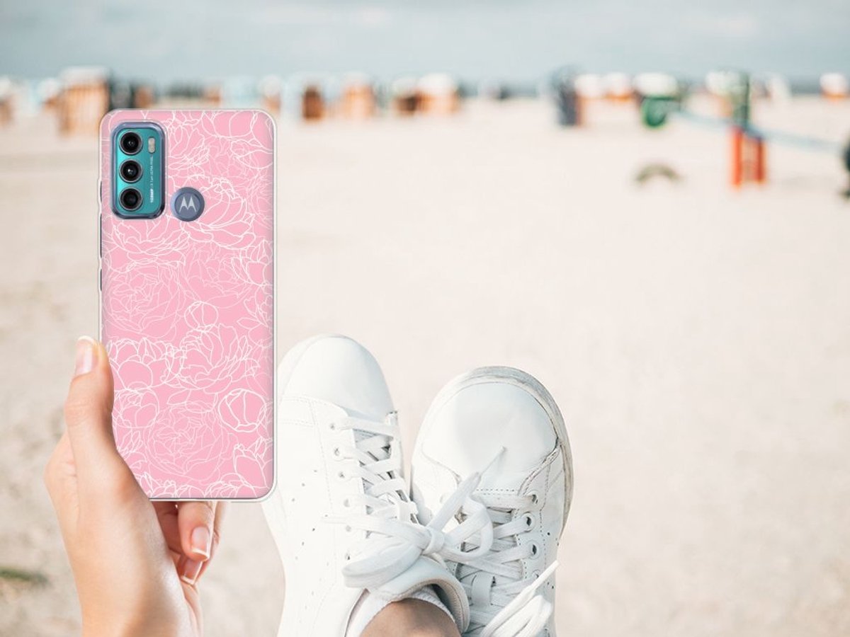 Motorola Moto G60 TPU Case White Flowers
