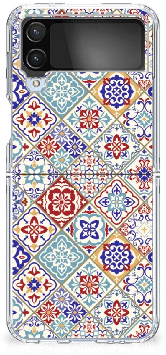 Samsung Galaxy Z Flip 4 TPU Siliconen Hoesje Tiles Color