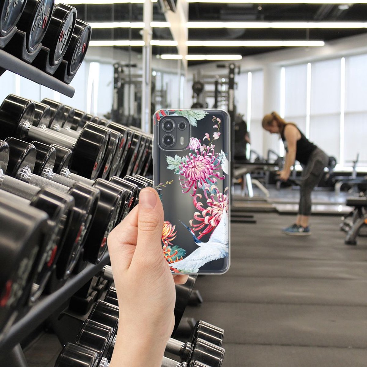 Motorola Edge 20 Lite TPU Hoesje Bird Flowers
