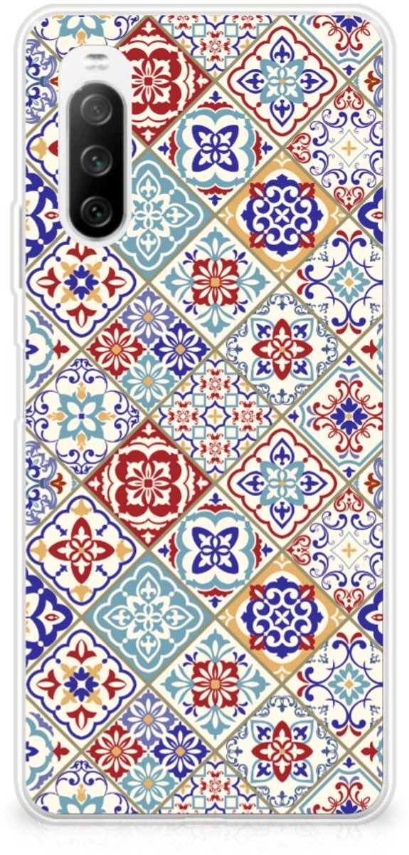 Sony Xperia 10 III TPU Siliconen Hoesje Tiles Color