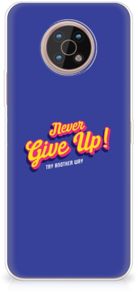 Nokia G50 Siliconen hoesje met naam Never Give Up