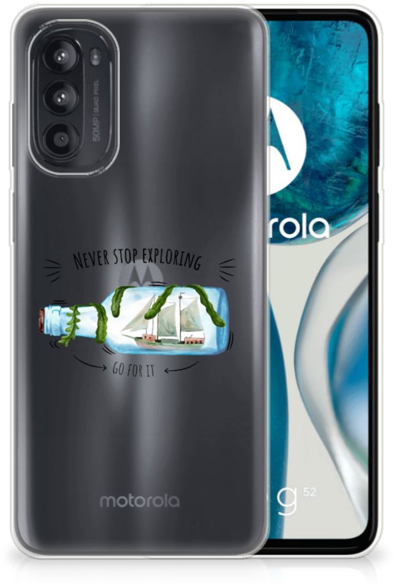 Motorola Moto G52/G82 Telefoonhoesje met Naam Boho Bottle