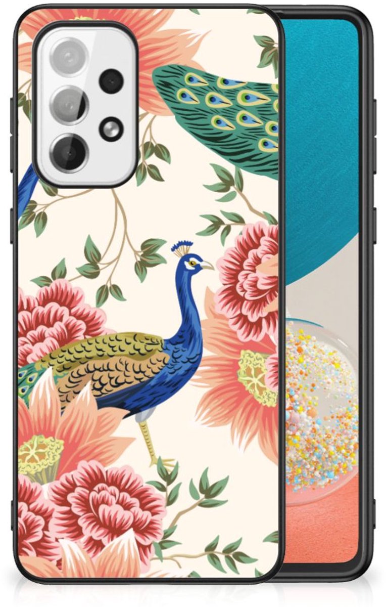 Dierenprint Telefoonhoesje voor Samsung Galaxy A73 Pink Peacock