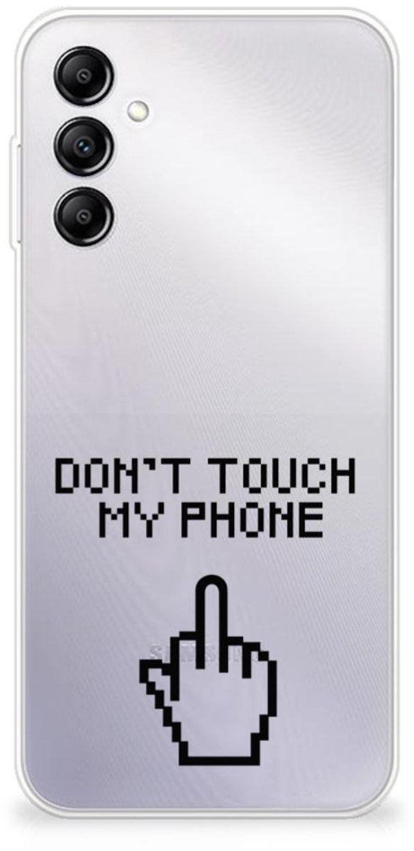 Samsung Galaxy A14 5G Silicone-hoesje Finger Don't Touch My Phone