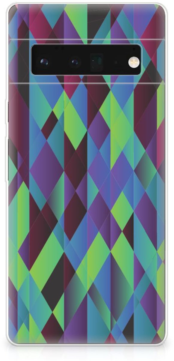 Google Pixel 6 Pro TPU Hoesje Abstract Green Blue