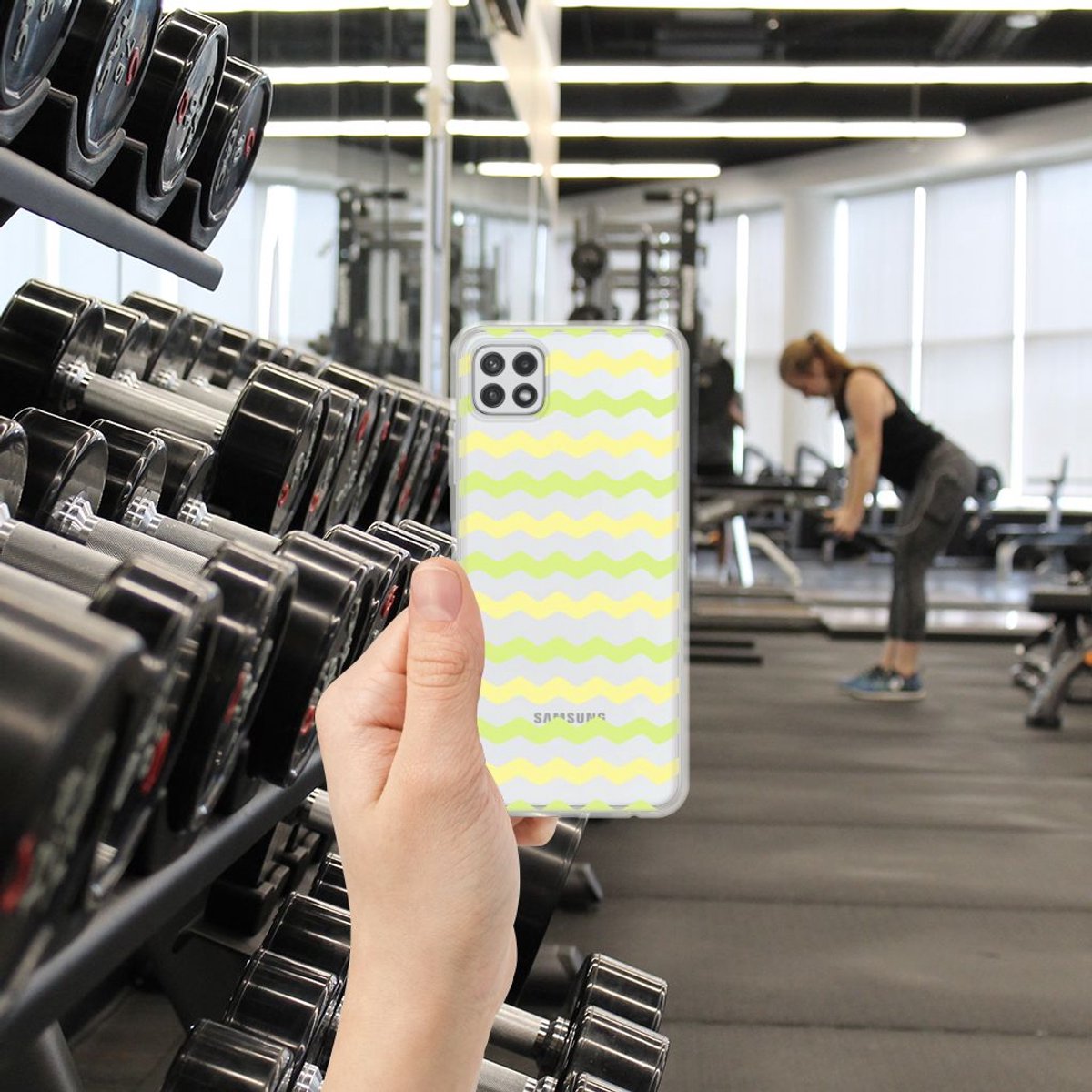 Samsung Galaxy A22 5G TPU bumper Waves Yellow