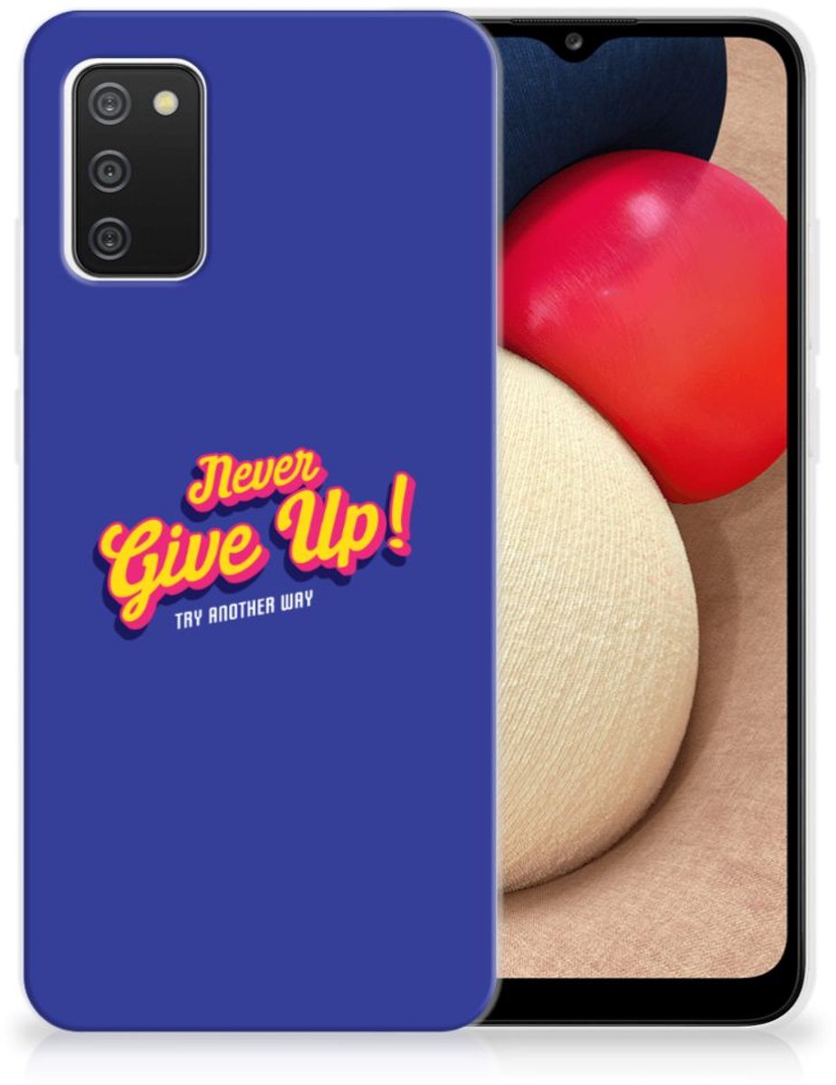 Samsung Galaxy A02s Siliconen hoesje met naam Never Give Up