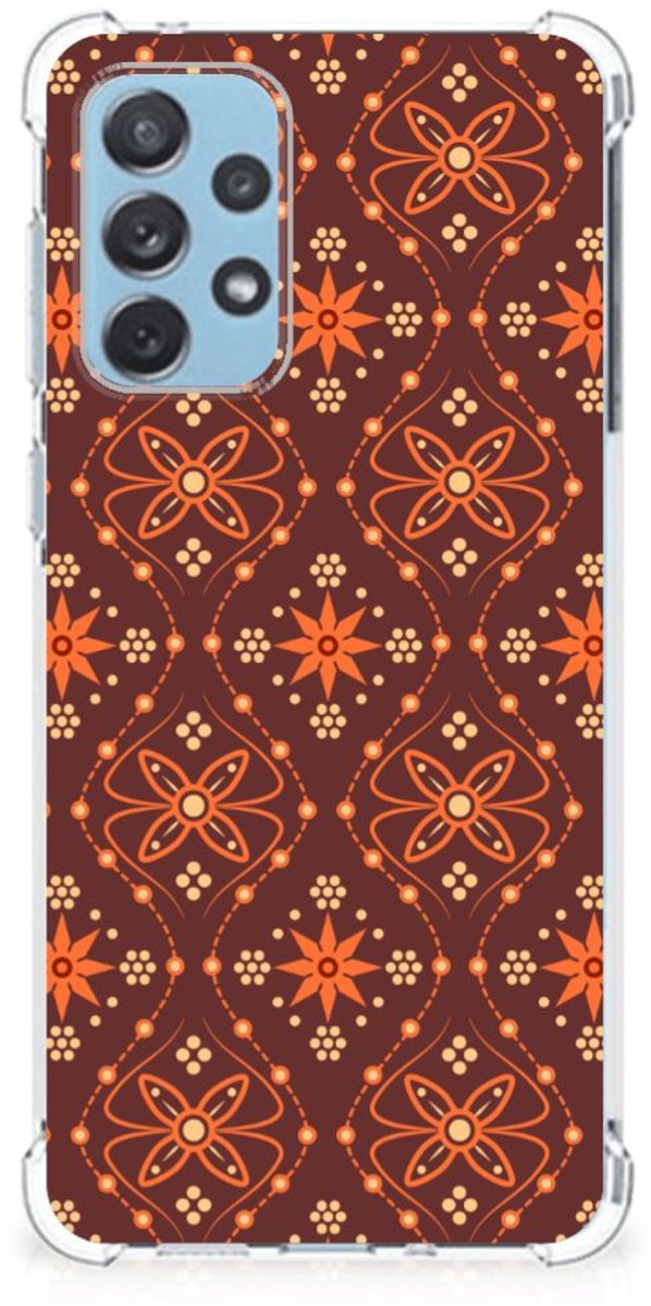 Samsung Galaxy A73 Doorzichtige Silicone Hoesje Batik Brown