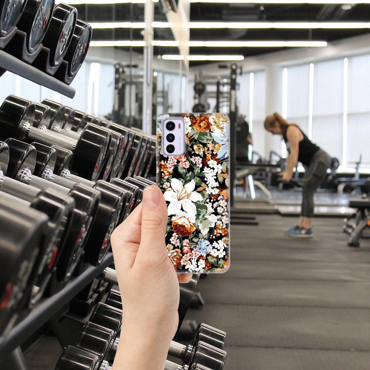 TPU Case voor Motorola Moto G42 Dark Flowers