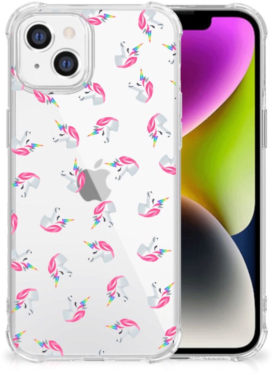 Doorzichtige Silicone Hoesje voor iPhone 14 Unicorns
