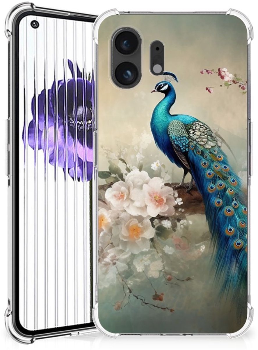 Case Anti-shock voor Nothing Phone (2) Vintage Pauwen