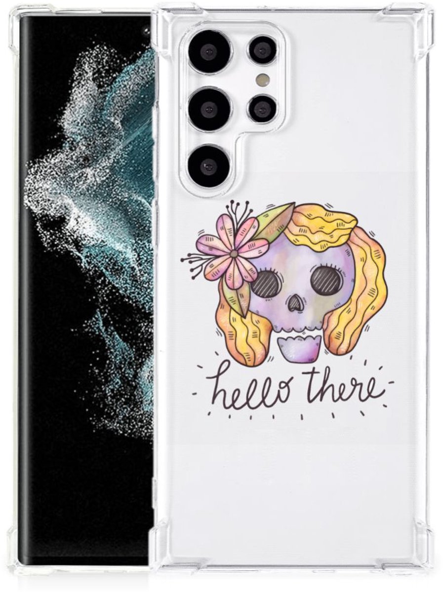 TPU Case Anti-Shock voor Extreme Case Samsung Galaxy S22 Ultra Boho Skull