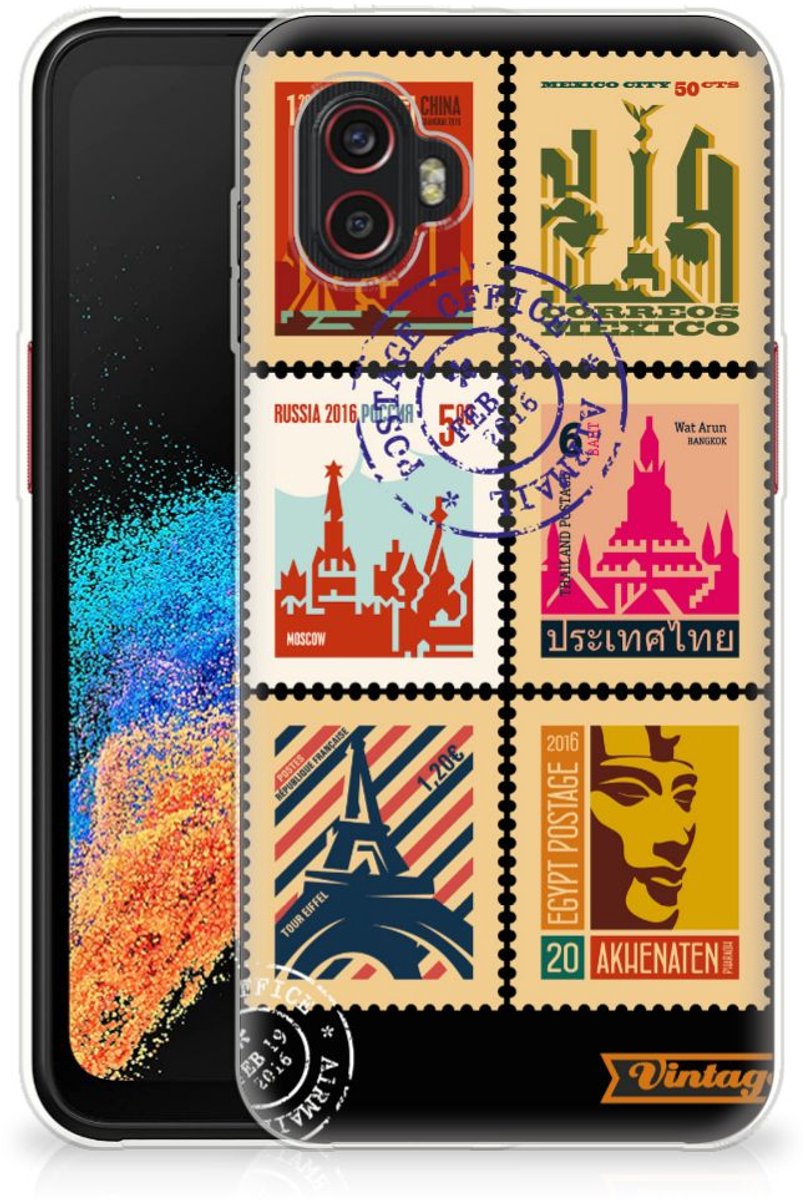 Samsung Galaxy Xcover 6 Pro Siliconen Back Cover Postzegels