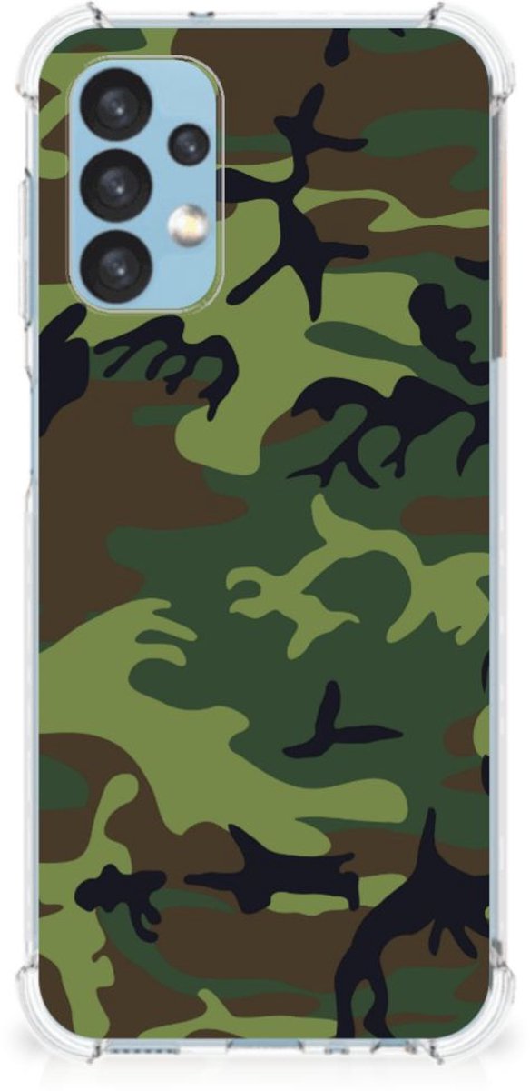 Samsung Galaxy A13 (4G) Doorzichtige Silicone Hoesje Army Dark
