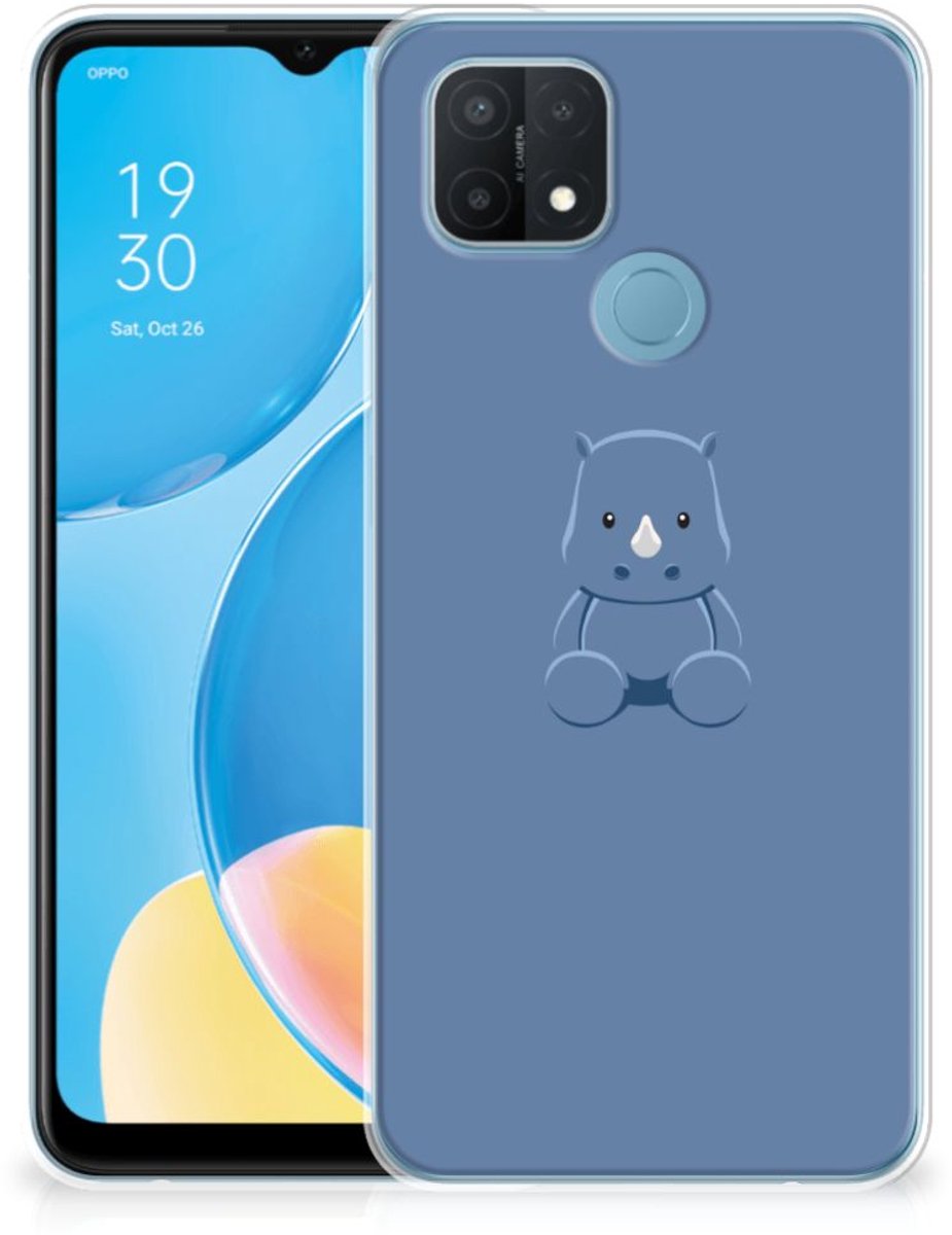 OPPO A15 Telefoonhoesje met Naam Baby Rhino