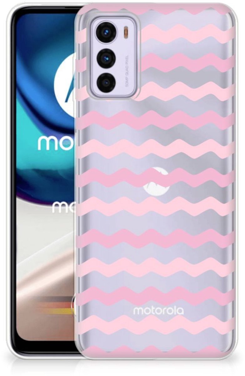 Motorola Moto G42 TPU bumper Waves Roze