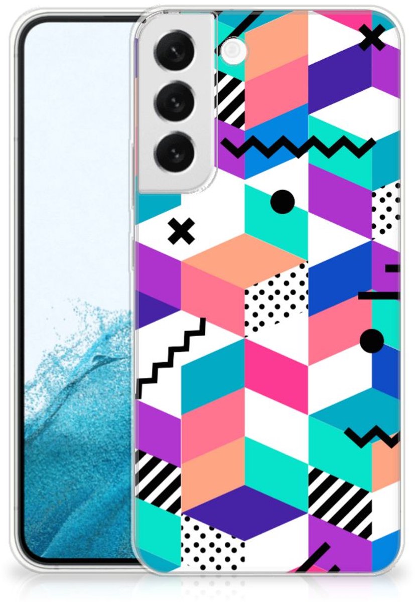 Samsung Galaxy S22 Plus TPU Hoesje Blokken Kleurrijk