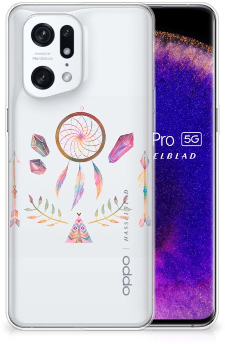 OPPO Find X5 Pro Telefoonhoesje met Naam Boho Dreamcatcher