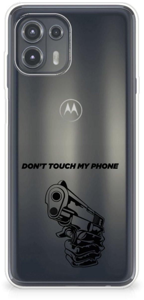 Motorola Edge 20 Lite Silicone-hoesje Gun Don't Touch My Phone